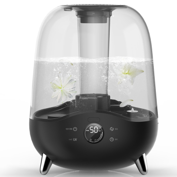 Deerma F327W ultraskaņas gaisa mitrinātājs, 5L, melns/caurspīdīgs