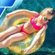 Надувной круг для плавания с конфетти для детей и взрослых 120 см,...