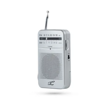 LTC Lega pārnēsājamais kabatas radio, AM/FM, 3.5 mm, sudraba krāsā