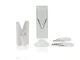 Vegetable and Fruit Slicer Grater with Interchangeable Blades, White