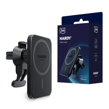 Автомобильный держатель 3mk Hardy MagCharger для iPhone с MagSafe — черный