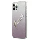 Чехол Guess для iPhone 12 Pro Max, Glitter Gradient Script, розовый