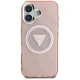 Чехол Guess IML Metal Glitter 4G MagSafe для iPhone 16, Розовый