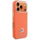 Karl Lagerfeld Karl & Choupette Head Pins Saffiano MagSafe vāciņš iPhone 17 Pro Max, Oranžs