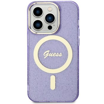 Чехол Guess для iPhone 11 / XR Glitter Gold MagSafe, фиолетовый