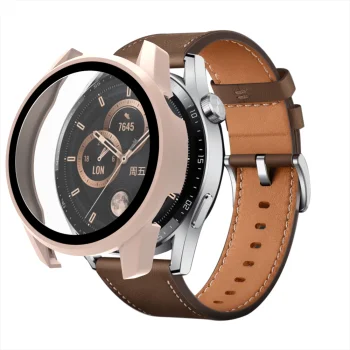 Защитное стекло с чехлом для Huawei Watch GT3 42mm Розовый