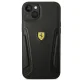 Чехол Ferrari для iPhone 14 Plus Leather Stamp Sides, черный