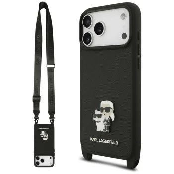 Karl Lagerfeld vāciņš ar siksniņu iPhone 18 Pro Max / 17 Pro Max, melns