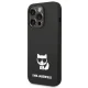 Karl Lagerfeld Silicone Choupette Body vāciņš iPhone 14 Pro, melns