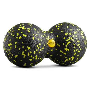 4Fizjo dubultā masāžas bumbiņa EPP 8 cm, melna/dzeltena