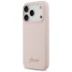 Чехол Guess Silicone Script Metal Logo MagSafe для iPhone 17 Pro - розовый