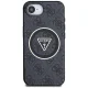 Guess IML Metal Glitter 4G Circle Triangle MagSafe vāciņš iPhone 16e, melns