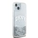 DKNY iPhone 15 / 14 / 13 vāciņš Liquid Glitter Big Logo, balts