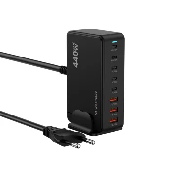 Зарядная станция USB Wozinsky WSL-440 440W GaN QC3 Черная