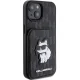 Apple iPhone 15 6.1\" Karl Lagerfeld Saffiano Cardslots and Stand Monogram Choupette Case Cover, Black | Чехол...