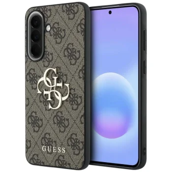 Guess Leather 4G Metal Logo vāciņš priekš Samsung Galaxy A37 5G, brūns