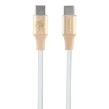 Guess Embossed Logo USB-C / USB-C kabelis 1.5m, zelta