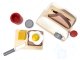 Wooden toaster toy for children, white + accessories