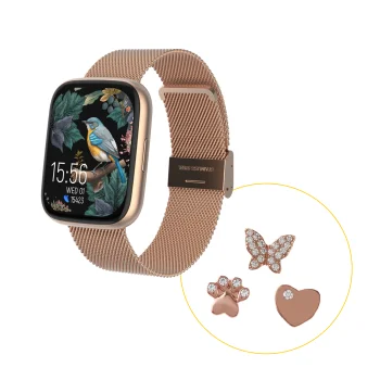 Смарт-часы Forever SW-330 ForeVigo 4 с шармами, Rose Gold