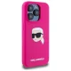 Чехол Karl Lagerfeld для iPhone 15 Pro Max Silicone Karl Head Print MagSafe, фуксия