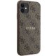 Guess iPhone 11 / XR vāciņš 4G Collection Leather Metal Logo MagSafe, brūns