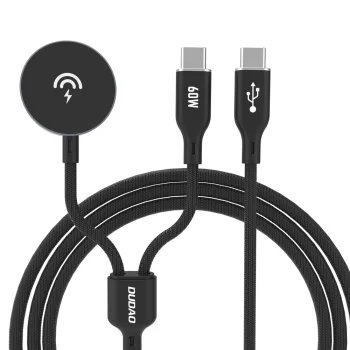Зарядное устройство Dudao A12MaxC 2-в-1 для Apple Watch и USB-C PD60W 1.2м, черное