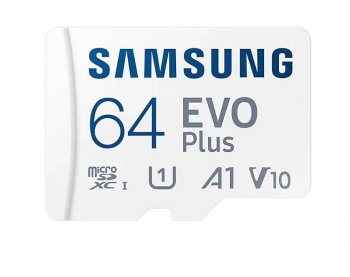 Samsung EVO Plus MicroSDXC Memory Card 64GB ( UHS-I U1) with Adapter | Atmiņas Karte Telefonam Kamerai ar Adapteri