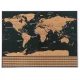 Nokasāmā Ceļotāja Pasaules Karte Plakāts 82x59cm, Lieliska dāvana 23443 | World Map Scratch Card