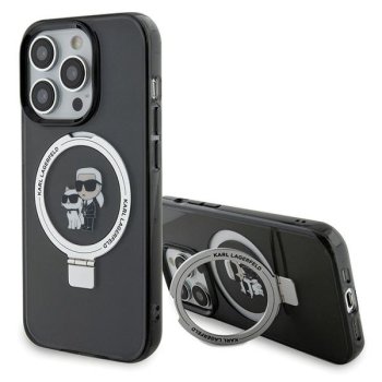 Karl Lagerfeld iPhone 15 Pro Max Case Ring Stand Karl & Choupette MagSafe, Black