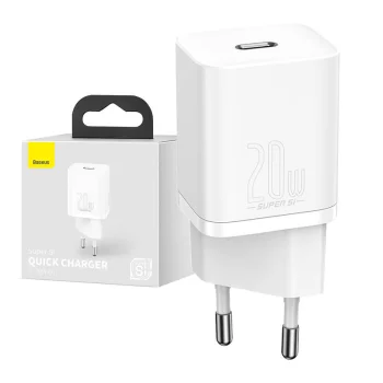 USB-C Tīkla lādētājs Baseus Super Si 1C 20W Balts