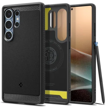 Spigen Rugged Armor Mag vāciņš Samsung Galaxy S25 Ultra, Melns