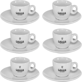 Набор чашек для эспрессо с блюдцами Gaggia Milano, 6 шт., белый