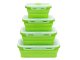 Collapsible Silicone Food Containers Set 4 Pcs, Green