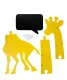 Koka bērnu auguma mērītais - 125 cm - Dzeltena žirafe l Wooden Height Chart for Children - 125 cm - Yellow Giraffe
