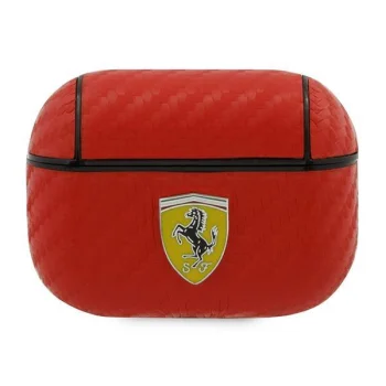 Ferrari Fesapcare Airpods Pro Cover Red/red On Track Pu Carbon