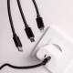 Кабель 3в1 Maxlife USB - Lightning + USB-C + microUSB 1,0 м 2,1A, черный