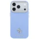 Чехол Guess Saffiano Small 4G & Classic Logo MagSafe для iPhone 18 Pro / 17 Pro, светло-синий