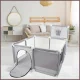 Детский манеж и сухой бассейн Nicekids с корзиной, 125 x 125 см, серый