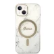 Set Guess Gubpp14shmeacsh Case+ Charger iPhone 14 6.1\\\" White/white Hard Case Marble Magsafe