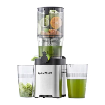 Шнековая соковыжималка AMZCHEF CE-ZM1902B-SV, горловина 142 мм