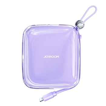Joyroom powerbanka 10000mAh Jelly Series 22.5W ar iebūvētu Lightning kabeli, violeta (JR-L003)