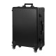 KUFER Professional Makeup Artist Table/Suitcase with Mirror, LED Lighting and Speakers, Black