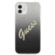 Чехол Guess для iPhone 12 mini Glitter Gradient Script, черный