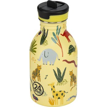 Детская бутылка для воды 24Bottles Jungle Friends, 250 мл, желтая