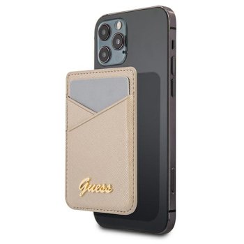 Карман для карт Guess Saffiano MagSafe GUWMSSASLGO Золотистый