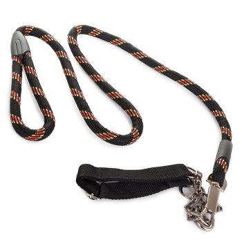 Classic leash with adjustable collar for dogs and cats, 120cm, black