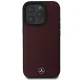 Mercedes iPhone 16 Pro Max Case Textured And Plain Leather MagSafe, Red