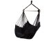 Brazilian Hanging Garden Hammock-Chair with Wooden Frame and Cushions, Black