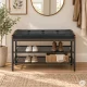 Apavu sols ar polsterētu sēdekli un 2 plauktiem ModernHome 80x30x50 cm