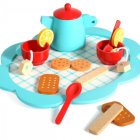 Bērnu Spēļu Tējas Servīze Koka Rotaļu Trauku Komplekts, 17 gb. | Kids Toy Tea Set Wooden Tableware Kit